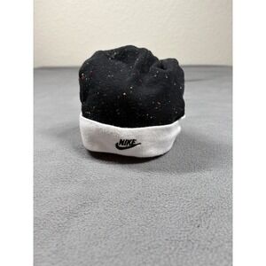 Nike Baby Beanie Hat 0-6 Months Black Speckled Knit Unisex Infant Swoosh